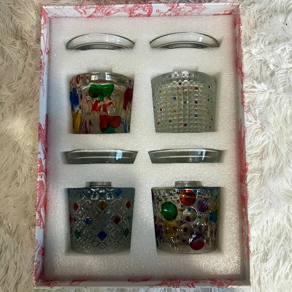 Christian Dior Rotating Drinking Glasses Set of 4 Multicolor Whiskey Tumbler - Picture 10 of 10